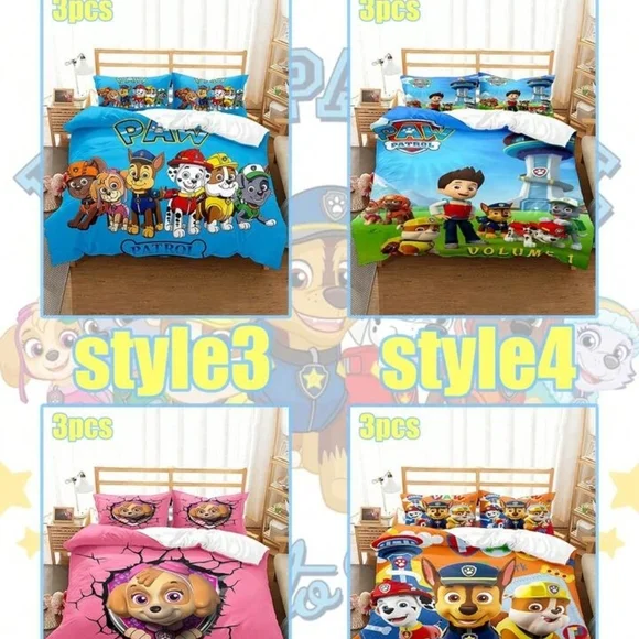 Pink Cartoon Dog Bedding Set - Picture 3 of 3